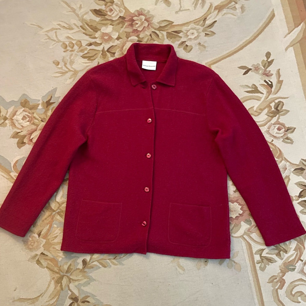 Alfred Dunner Rich garnet Red wool blazer